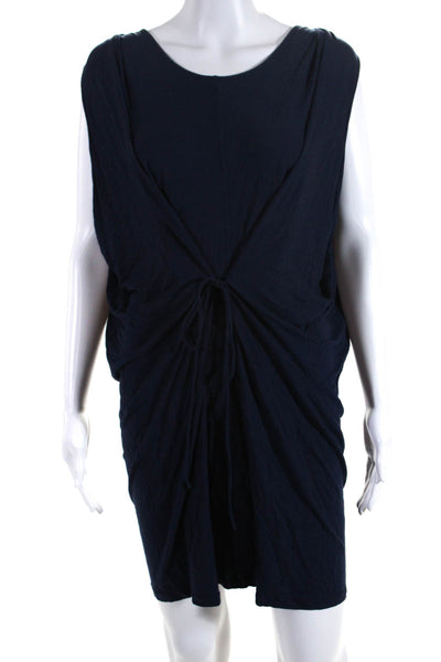 Stella McCartney Womens Sleeveless Scoop Neck Tied Sheath Dress Blue Size 44