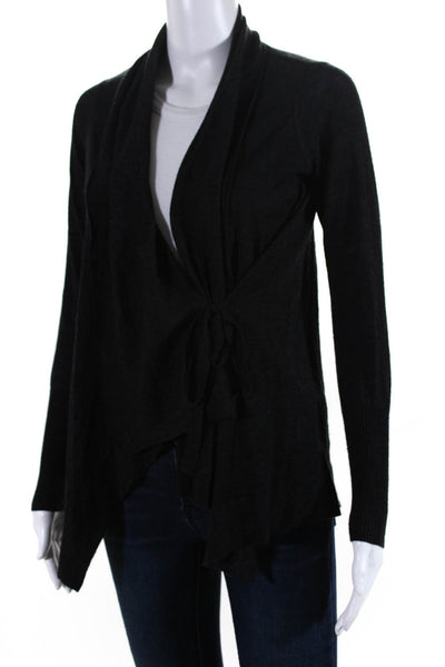 Vince Womens Wool Jersey Knit Long Sleeve Cardigan Sweater Charcoal Gray Size XS
