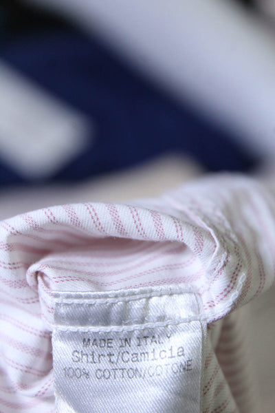 Gucci Women's Long Sleeves Button Down Shirt Pink Stripe Size 43