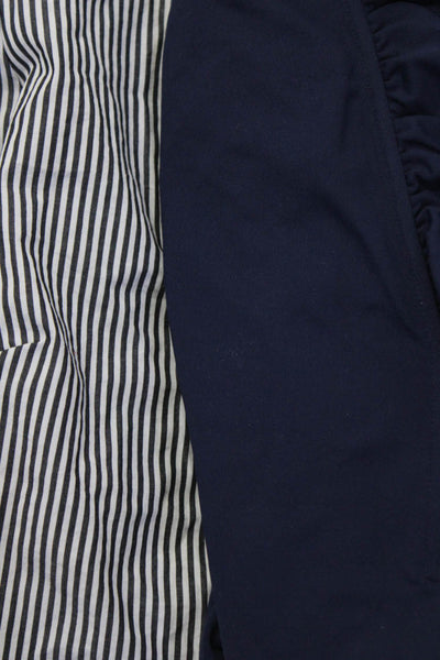 J. Mclaughlin J Crew Womens Cotton Buttoned Striped Tops Blue Size XS M Lot 2