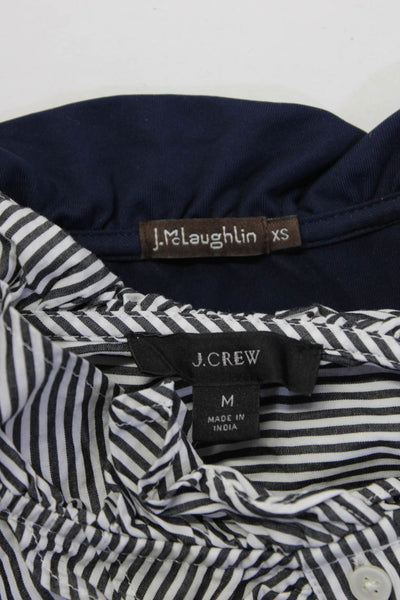 J. Mclaughlin J Crew Womens Cotton Buttoned Striped Tops Blue Size XS M Lot 2