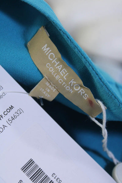 Michael Kors Collection Womens Wool Darted Back Zipped Sheath Dress Blue Size 4