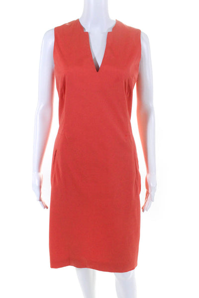 Piazza Sempione Womens Cotton Darted Side Zipped Sheath Dress Orange Size EUR42