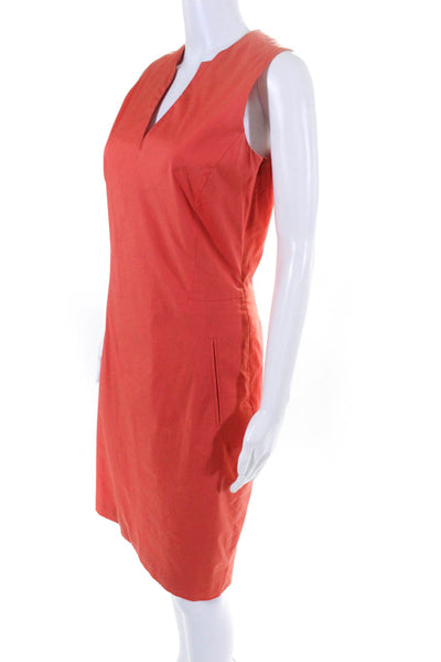 Piazza Sempione Womens Cotton Darted Side Zipped Sheath Dress Orange Size EUR42