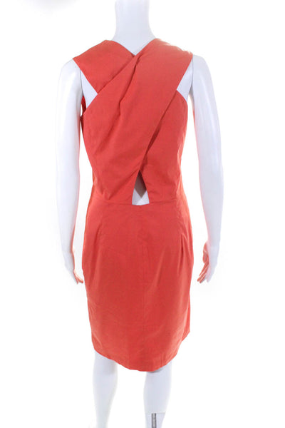 Piazza Sempione Womens Cotton Darted Side Zipped Sheath Dress Orange Size EUR42