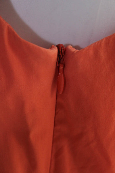 Piazza Sempione Womens Cotton Darted Side Zipped Sheath Dress Orange Size EUR42