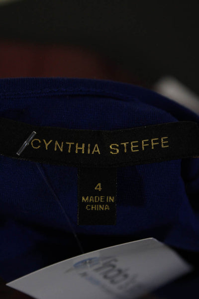 Cynthia Steffe Womens Studded Sleeveless Knee Length Sheath Dress Blue Size 4