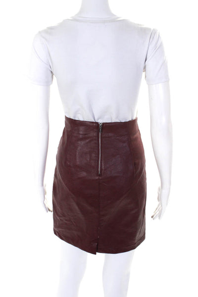 Catherine Catherine Malandrino Womens Faux Leather Lined Short Skirt Red Size 2