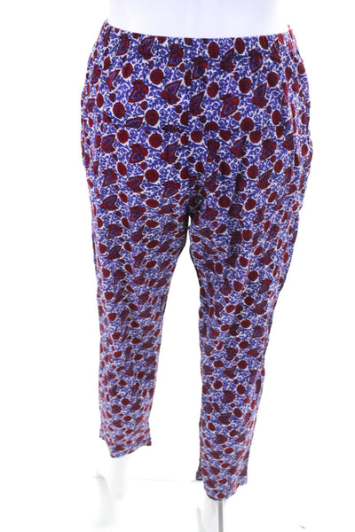 Xirena Women's Elastic Waist Floral Print Tapered Leg Pants Red/Purple Size XS