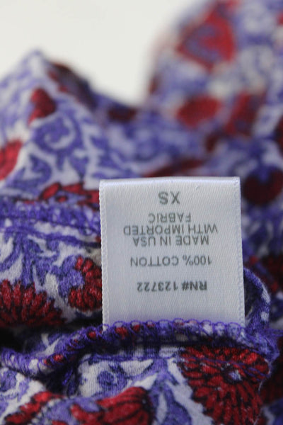 Xirena Women's Elastic Waist Floral Print Tapered Leg Pants Red/Purple Size XS
