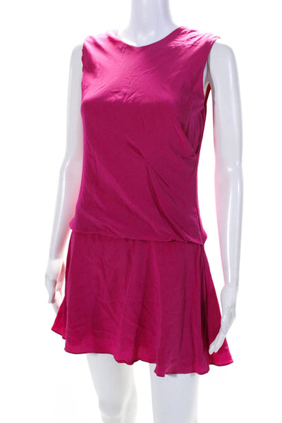 Thakoon Addition Womens Silk Sleeveless A Line Dress Magenta Pink Size 0