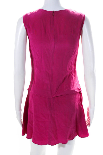 Thakoon Addition Womens Silk Sleeveless A Line Dress Magenta Pink Size 0