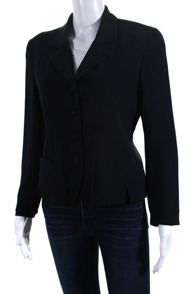 Gianni Womens Notch Collar Long Sleeve Four Button Blazer Navy Size S