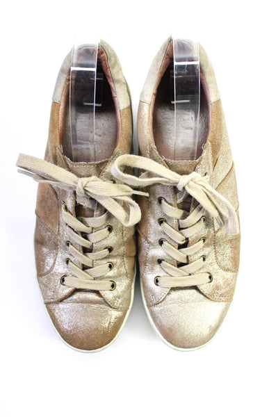 Joie Women's Round Toe Lace Up Rubber Sole Sneaker Beige Size 8