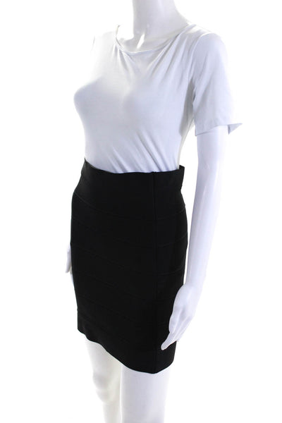 BCBGMAXAZRIA Womens Black Pull On Stretch Mini Pencil Skirt Size M