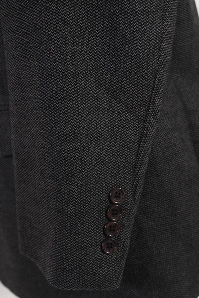 Oak Creek Mens Gray Textured Two Button Long Sleeve Blazer Jacket Size 44