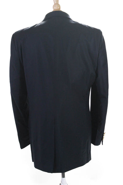 Lauren Ralph Lauren Men Navy Wool Two Button Long Sleeve Blazer Size 42L