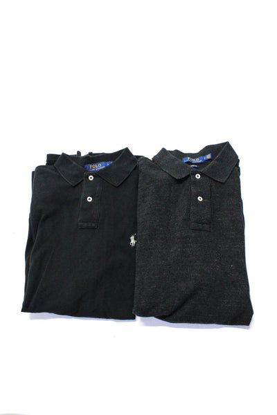 Polo Ralph Lauren Mens Short Sleeved Polo Shirts Dark Gray Black Size 44 Lot 2