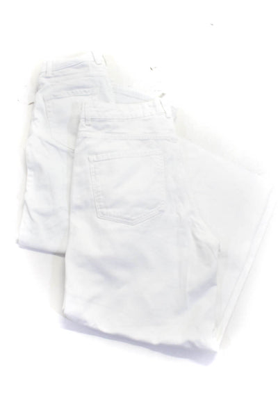 Zara Womens Cotton Denim White Wash Wide Leg Jeans Pants White Size 10 2 Lot 2