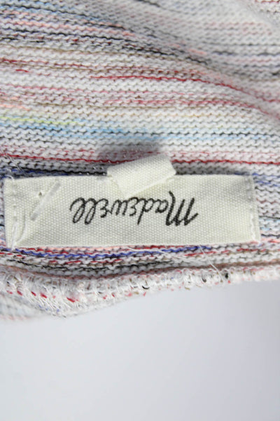 Madewell Womens Cotton Striped Print Long Sleeve Cropped Top Multicolor Size M