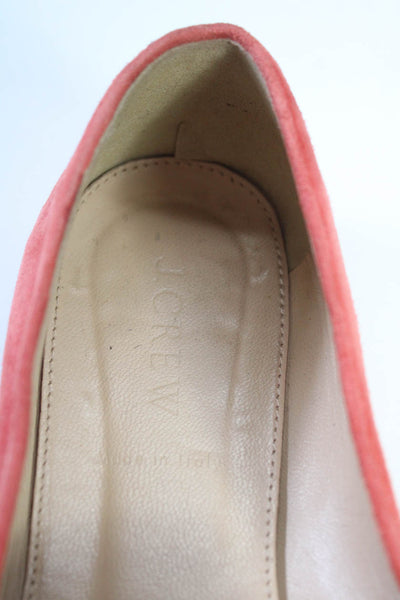 J Crew Women's Suede Round Toe Slip On Loafers Red Size 7.5