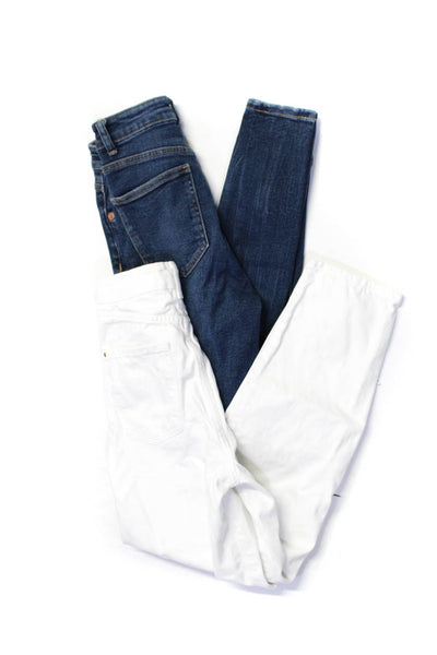 Zara Womens Denim Zip Fly Button Closure Mid-Rise Skinny Jeans Blue Size 2 Lot 2
