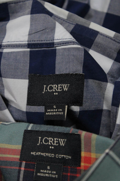 J Crew Men's Casual Button Down Plaid Shirt Blue Size S Lot 2