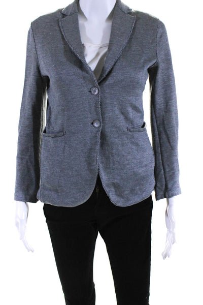 Harris Wharf London Womens Woven Long Sleeve Notched Collared Blazer Gray Size42