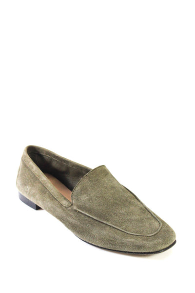 Andrea Carrano Womens Suede Slide Loafers Olive Green Size 36 6
