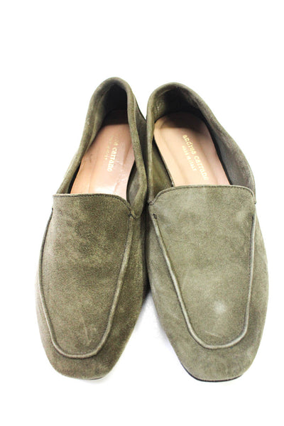 Andrea Carrano Womens Suede Slide On Loafers Olive Green Size 36 6