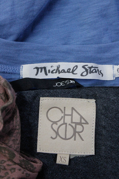 Chaser Joes Michael Stars Womens Blouses Shirts Gray Blue Pink Size XS OS Lot 3