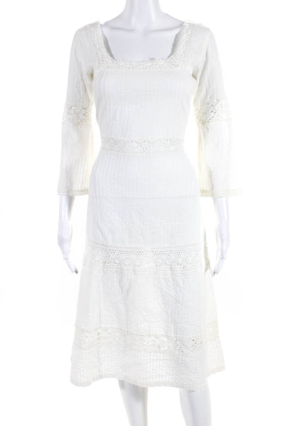 Christiane Celle Splendid Women's Long Sleeve Midi Dress White Size S XS Lot 2
