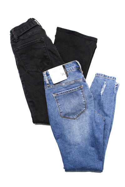 Frame Kancan Womens Denim Cropped Mini Bootcut Jeans Black Blue Size 25 26 Lot 2