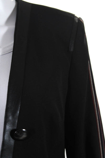 Briefly Womens Black Three Button V-Neck Long Sleeve Blazer Jacket Size 1