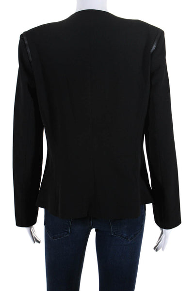 Briefly Womens Black Three Button V-Neck Long Sleeve Blazer Jacket Size 1