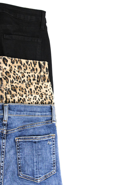 L'Agence Frame Rag & Bone Womens Black Ripped Skinny Jeans Size 25 24 Lot 3