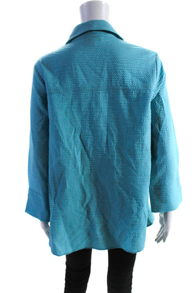 Habitat Womens Button Front Long Sleeve Collared Shirt Blue Size Small
