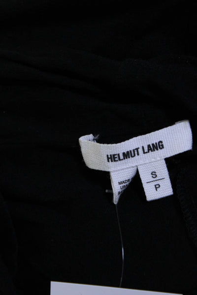 Helmut Lang Women's Batwing Sleeve V-Neck Drapey Blouse Black Size S