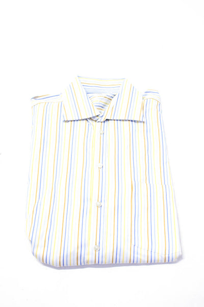 Zachary Prell Jack Lupson Mens Plaid Striped Shirts Blue Size Large 16.5 Lot 3