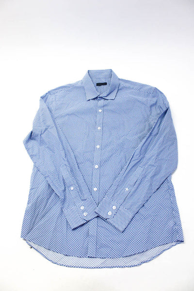 Zachary Prell Jack Lupson Mens Plaid Striped Shirts Blue Size Large 16.5 Lot 3