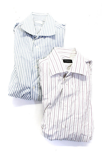 Mastai Ferretti Ermenegildo Zegna Mens Striped Dress Shirts Size 16 41 Lot 2
