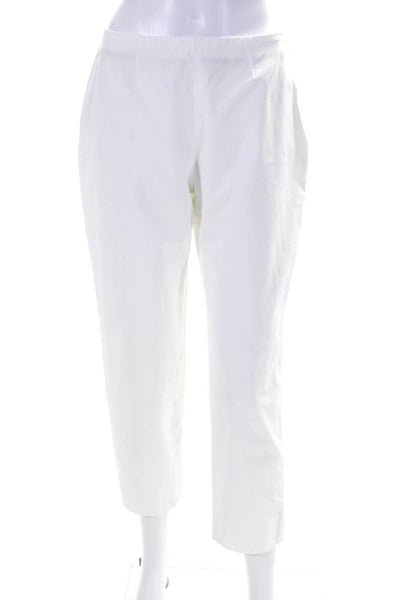 Moschino Womens Zipper Fly Pleated Straight Leg Pants Gray Wool Size 10