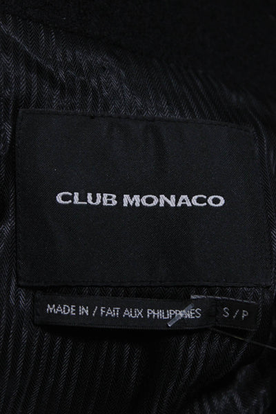 Club Monaco Women's Button Down Mock Neck Wool Mid Length Coat Black Size S