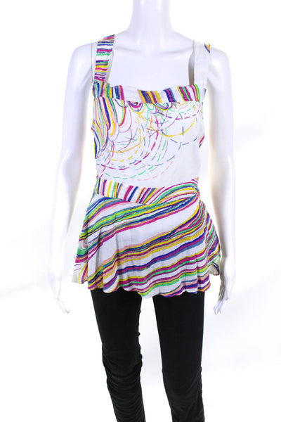 Plenty by Tracy Reese Women's Abstract Square Neck Tank Top Multicolor Size L