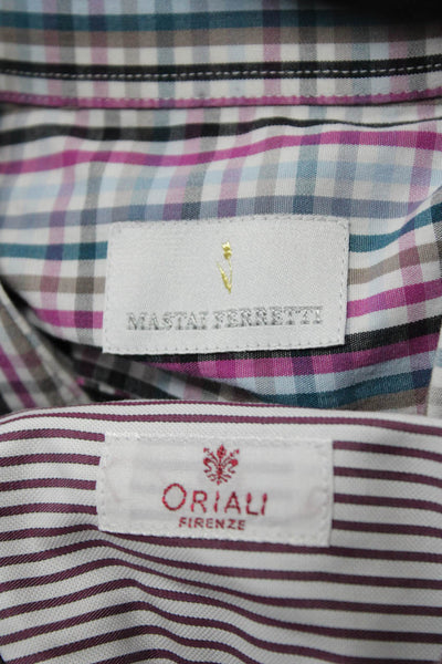 Mastai Ferretti Oriali Mens Printed Dress Shirts Pink Size 16 41 Lot 2