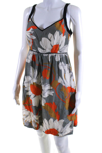 Moulinette Soeurs Anthropologie Women's Floral Silk Mini Dress Multicolor Size 4