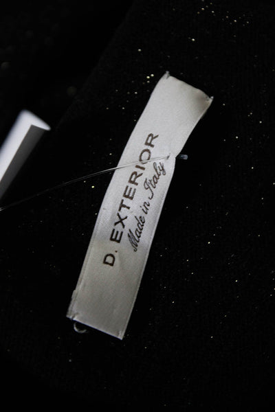 D Exterior Womens Metallic Knit Knee Length Pencil Skirt Black Wool Size Small