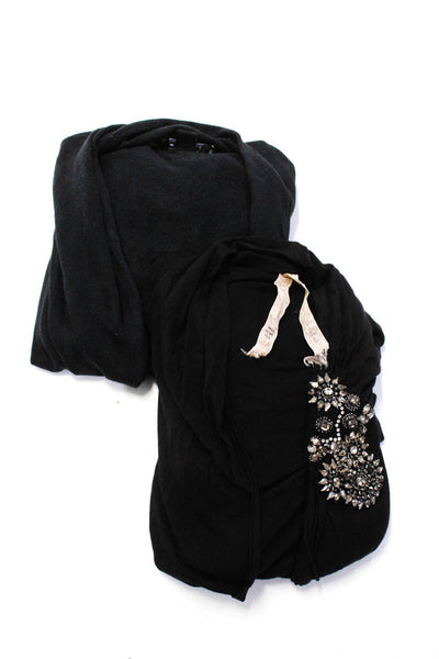 DKNY Bailey 44 Womens Rhinestone Cardigan Vest Black Size Small Lot 2