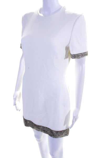 David Koma Women's Short Sleeves Rhinestone Embellish Mini Dress Size10