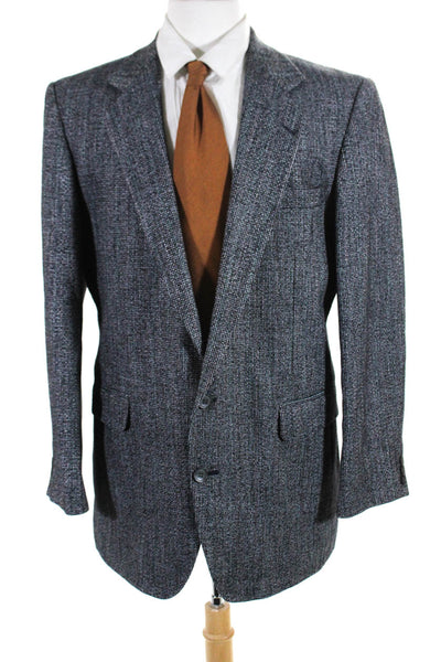 Imperial Mens Wool Textured Long Sleeve Two Button Blazer Multicolor Size 42 L